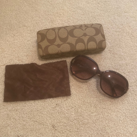 Coach Trudie (S816) Rectangle Sunglasses Gold Trim - Picture 1 of 4